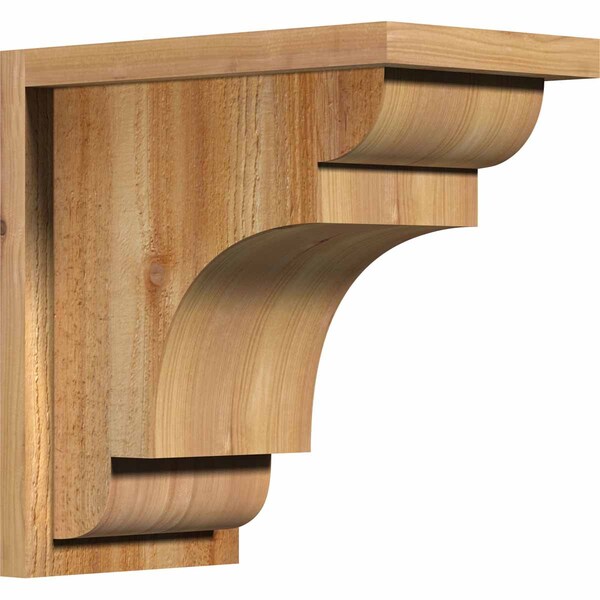 Ekena Millwork New Brighton Rough Sawn Corbel w/Backplate, Western Red Cedar, 8"W x 14"D x 14"H COR08X14X14NEB01RWR - main